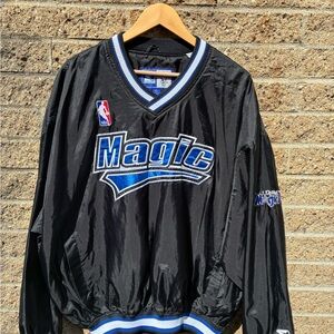 90s Orlando Magic Black and Blue Pullover Jacket